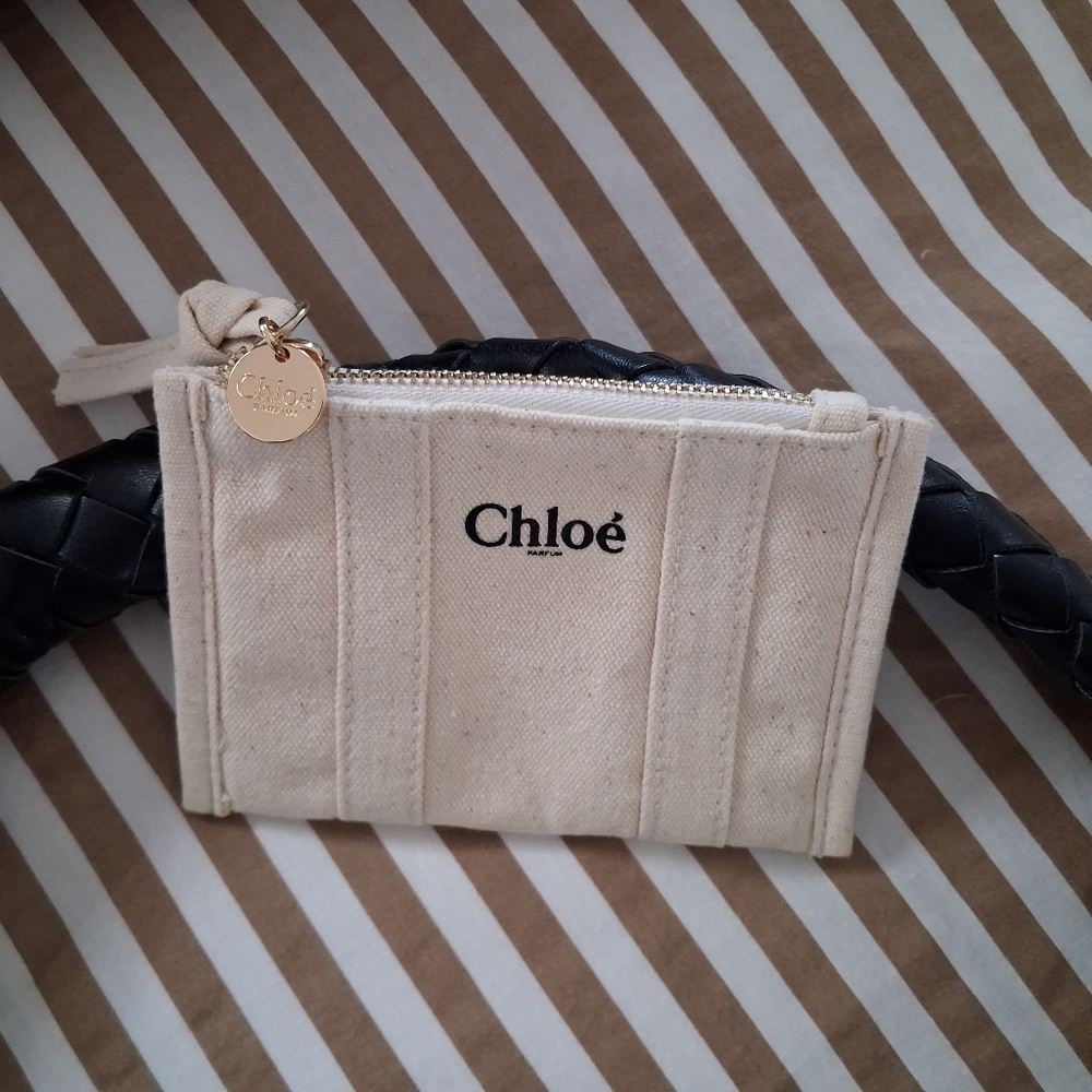 Black Woven Faux Leather Shoulder Bag & Chloe Coin/Card Pouch Set - Picture 7 of 12